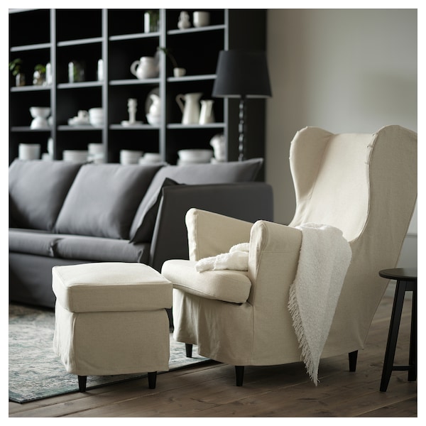 IKEA STRANDMON slipcover for wing chair Risane Natural, Ikea Ireland | 0762SCWPV