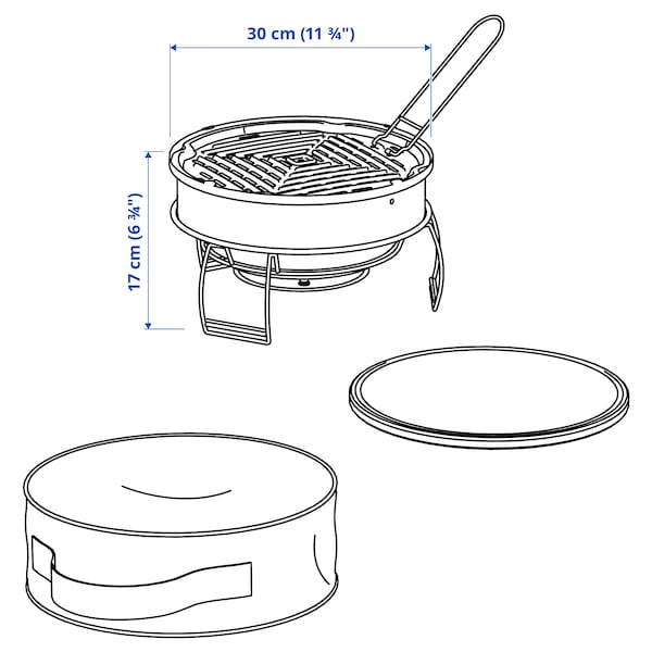 IKEA STRANDÖN grill, charcoal green, Ikea Ireland | 6534QHLIM