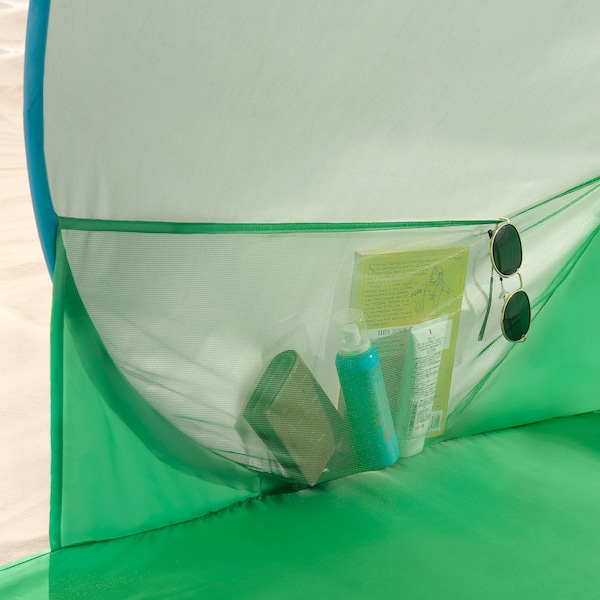 IKEA STRANDÖN pop-up sun/wind shelter, green/blue, Ikea Ireland | 7051TBGFN