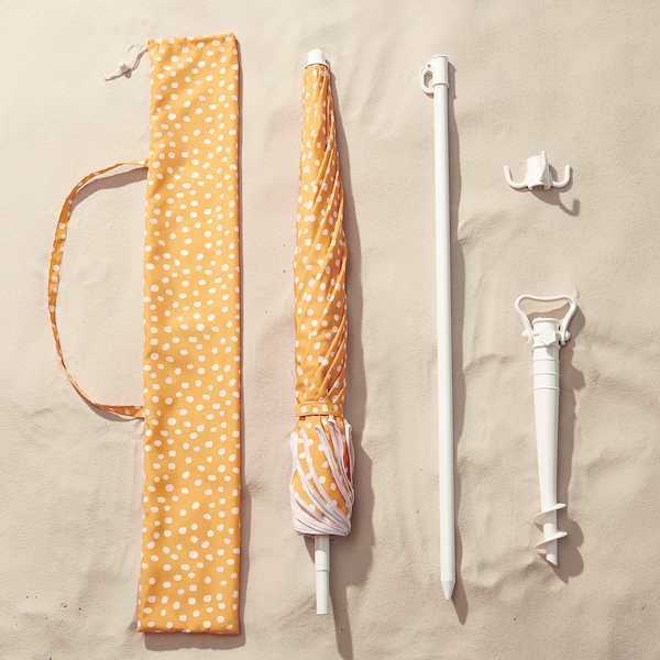 IKEA STRANDÖN umbrella, yellow/white dotted, 55 1/8 in, Ikea Ireland | 0971ZSGBN