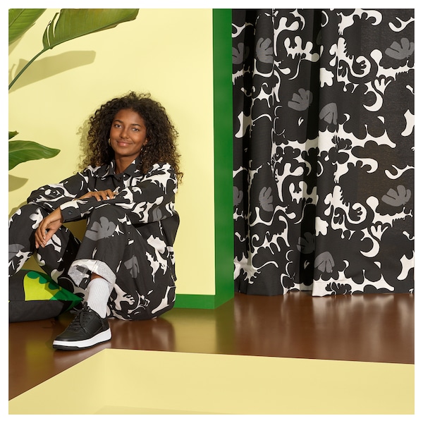 IKEA STRECKFLY pre-cut fabric, black/white, 59x118 in, Ikea Ireland | 2396XBDFN