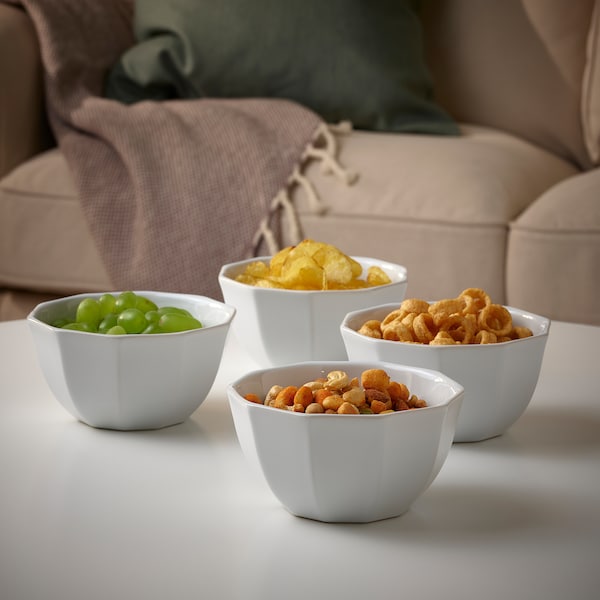 IKEA STRIMMIG bowl, 6 in, 4 pack White, Ikea Ireland | 1682QBIRP