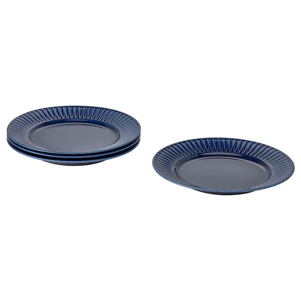 IKEA STRIMMIG plate, 10 ½ in, 4 pack Stoneware Blue, Ikea Ireland | 0174PAEBZ