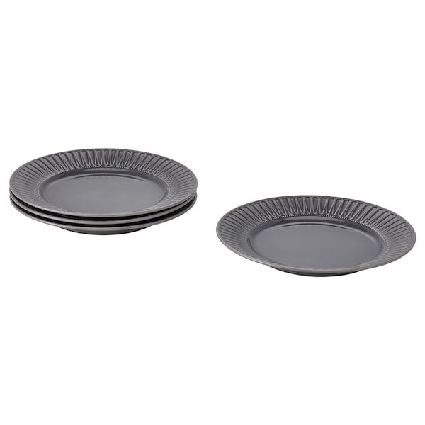 IKEA STRIMMIG plate, 10 ½ in, 4 pack Stoneware Gray, Ikea Ireland | 0972YVMCB