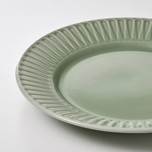 IKEA STRIMMIG plate, 10 ½ in, 4 pack Stoneware Pale Gray / Green, Ikea Ireland | 4761XBJPY