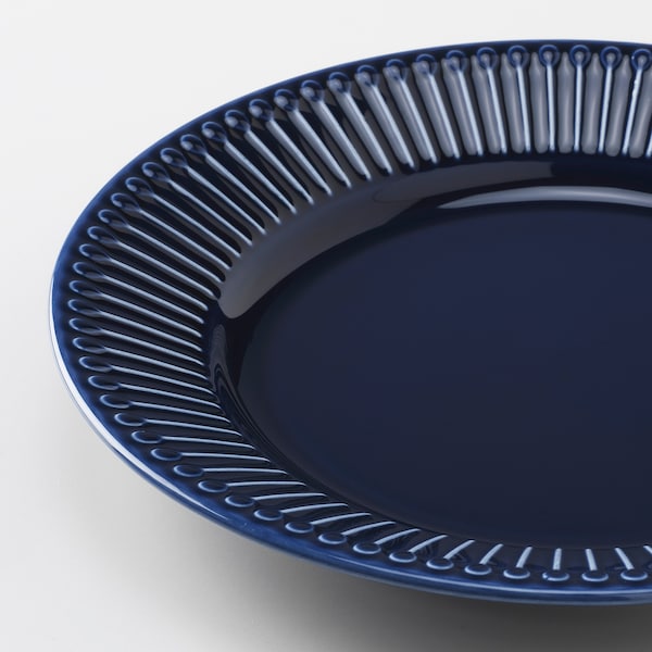 IKEA STRIMMIG side plate, 8 in, 4 pack Stoneware Blue, Ikea Ireland | 2468IPKLB