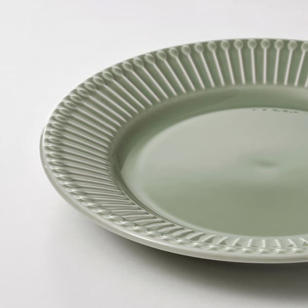 IKEA STRIMMIG side plate, 8 in, 4 pack Stoneware Pale Gray / Green, Ikea Ireland | 6428HUXER