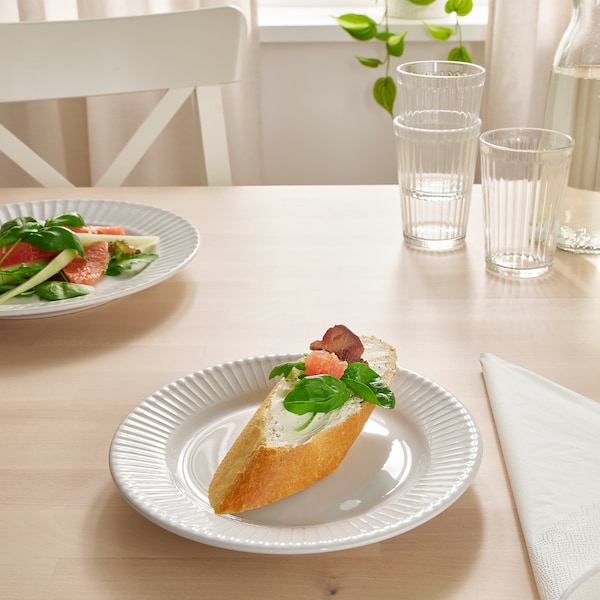IKEA STRIMMIG side plate, 8 in, 4 pack White, Ikea Ireland | 3415HXGBV