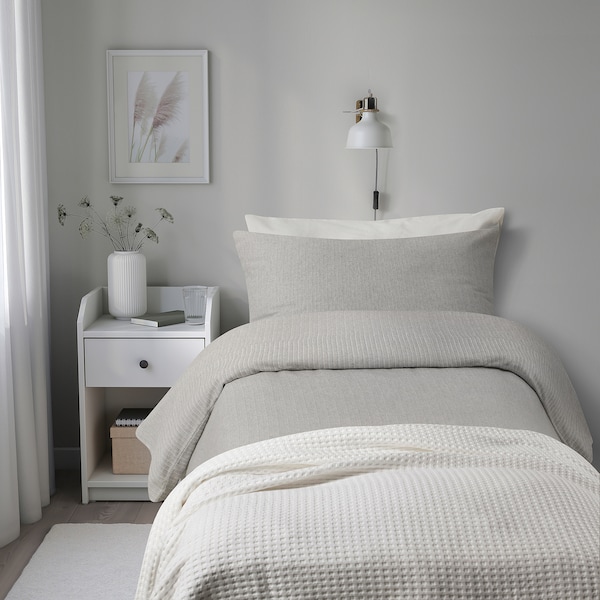 IKEA STRUTBRÄKEN duvet cover and pillowcase(s), Twin Gray, Ikea Ireland | 2568RXEIG