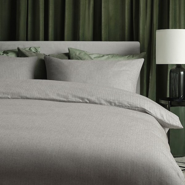 IKEA STRUTBRÄKEN duvet cover and pillowcase(s), Twin Gray, Ikea Ireland | 2568RXEIG