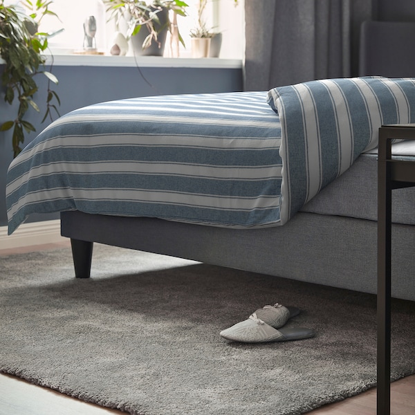 IKEA STRUTBRÄKEN duvet cover and pillowcase(s), Twin White / Blue / Stripe, Ikea Ireland | 7036EYJPI