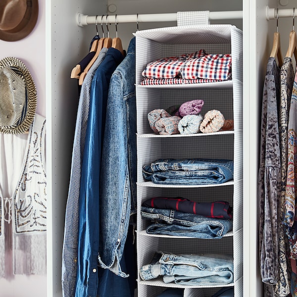 IKEA STUK storage with 7 compartments, white/gray, 11 ¾x11 ¾x35 ½ in, Ikea Ireland | 7183CSJYF