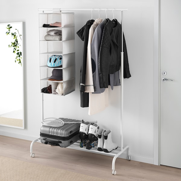 IKEA STUK storage with 7 compartments, white/gray, 11 ¾x11 ¾x35 ½ in, Ikea Ireland | 7183CSJYF