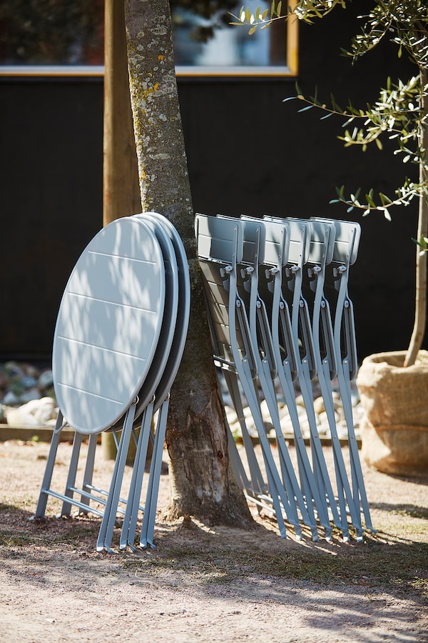 IKEA SUNDSÖ table+2 chairs, outdoor Gray / Kuddarna Gray, Ikea Ireland | 2403YAWZU