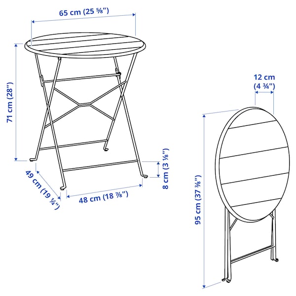 IKEA SUNDSÖ table, outdoor, 25 5/8 in Yellow, Ikea Ireland | 0832XPADS
