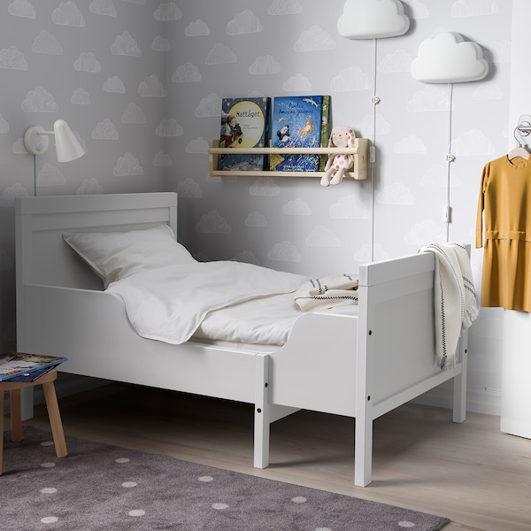 IKEA SUNDVIK ext bed frame with slatted bed base, 38 1/4x74 3/4 in Gray, Ikea Ireland | 8043DMRCH