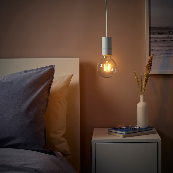 IKEA SUNNEBY / LUNNOM pendant lamp with LED bulb White / Globe Clear, Ikea Ireland | 3596XEITO