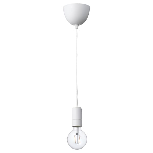 IKEA SUNNEBY / LUNNOM pendant lamp with LED bulb White / Globe Clear, Ikea Ireland | 3596XEITO