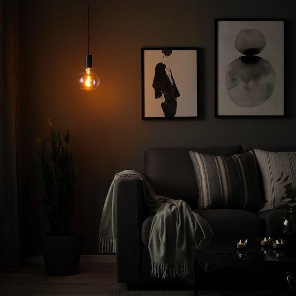 IKEA SUNNEBY / MOLNART pendant lamp with LED bulb Black / Ellipse Shaped Multicolor, Ikea Ireland | 1736SEOYP