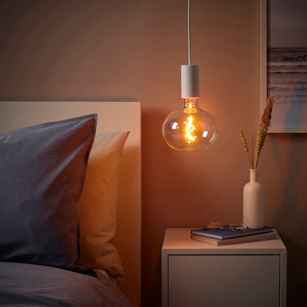 IKEA SUNNEBY / MOLNART pendant lamp with LED bulb White / Ellipse Shaped Multicolor, Ikea Ireland | 4627XOWBM