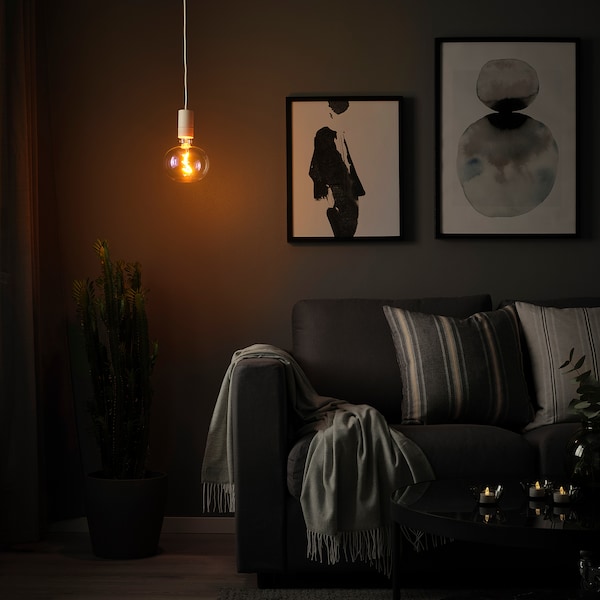 IKEA SUNNEBY / MOLNART pendant lamp with LED bulb White / Ellipse Shaped Multicolor, Ikea Ireland | 4627XOWBM