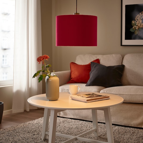 IKEA SUNNEBY / MOLNSKIKT pendant lamp, black/dark red velvet, 13 in, Ikea Ireland | 5209MQJKC