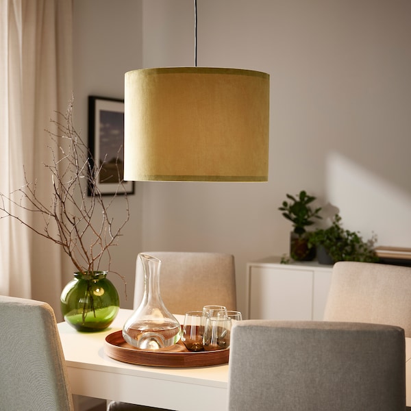 IKEA SUNNEBY / MOLNSKIKT pendant lamp, black/dark yellow velvet, Ikea Ireland | 6803LJPFC
