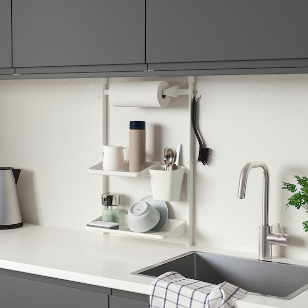 IKEA SUNNERSTA kitchen organizer set No Drill / Dish Drnr / Shlf / Kitch Roll Hldr / Cont, Ikea Ireland | 0652OJXZH