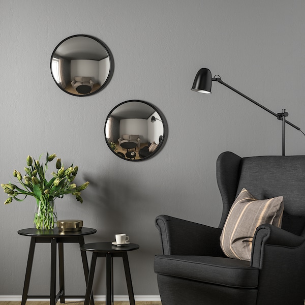 IKEA SVARTBJÖRK decorative convex mirror, black, 16 1/8 in, Ikea Ireland | 1328LXPMC