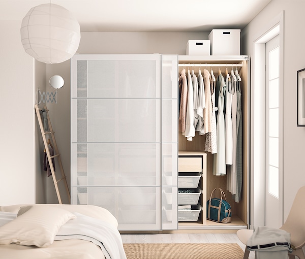 IKEA SVARTISDAL 4 panels for sliding door frame, 39 3/8x79 1/8 in White Paper Effect, Ikea Ireland | 8159WQXLF