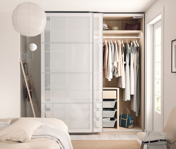 IKEA SVARTISDAL 4 panels for sliding door frame, 29 1/2x92 7/8 in White Paper Effect, Ikea Ireland | 1752FECVA