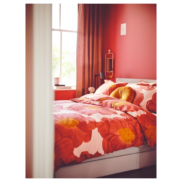 IKEA SVARTKLINT duvet cover and pillowcase(s), Twin Light Pink / Dark Pink, Ikea Ireland | 2387EHPNJ