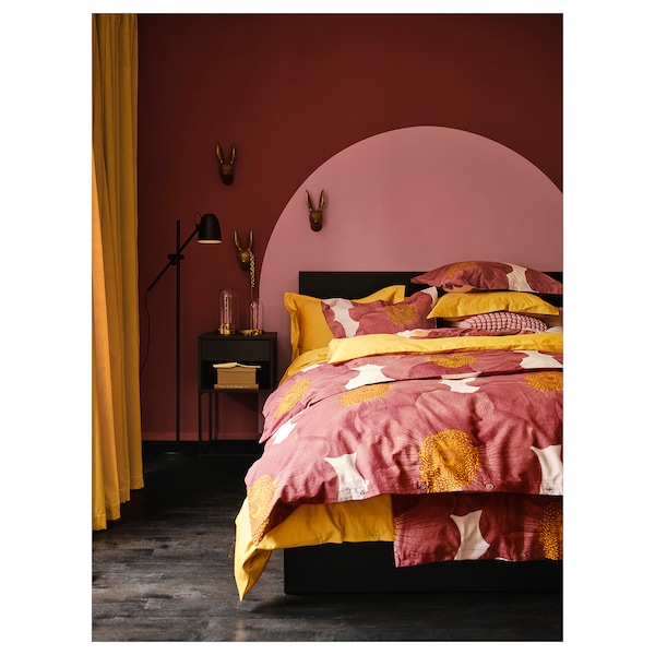 IKEA SVARTKLINT duvet cover and pillowcase(s), Twin Light Pink / Dark Pink, Ikea Ireland | 2387EHPNJ
