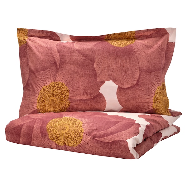 IKEA SVARTKLINT duvet cover and pillowcase(s), King Light Pink / Dark Pink, Ikea Ireland | 2476JRYKX