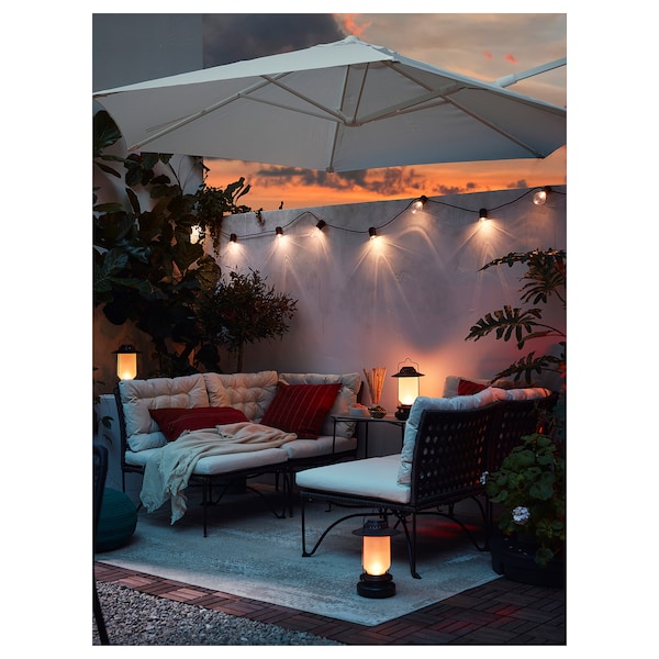 IKEA SVARTRÅ LED string light with 12 lights, black/outdoor, Ikea Ireland | 9014OIBTM