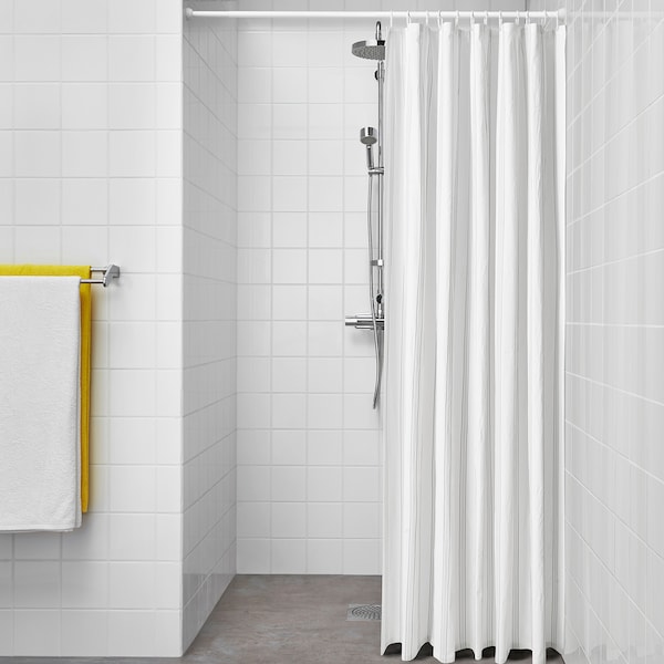 IKEA SVARTSTARR shower curtain, 71x71 in White / Gray, Ikea Ireland | 4638EPZRQ