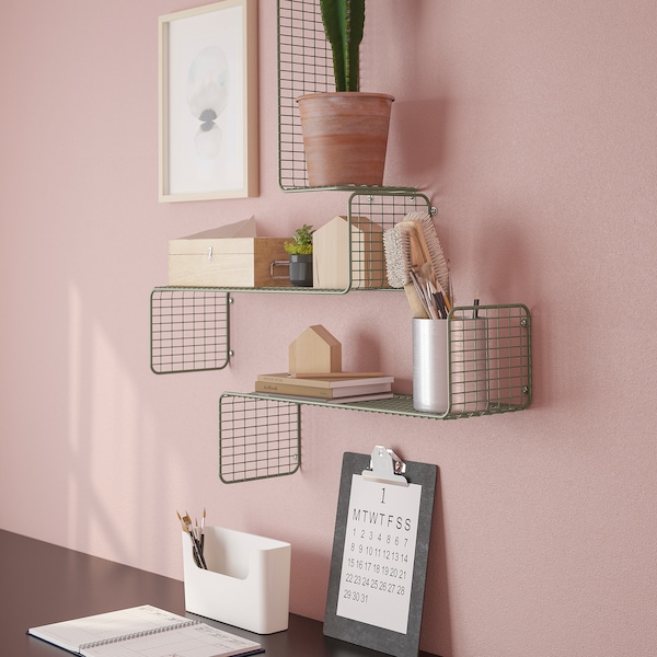 IKEA SVENSHULT wall shelf, 23 5/8x7 7/8 in Gray / Green, Ikea Ireland | 4291WUMBV