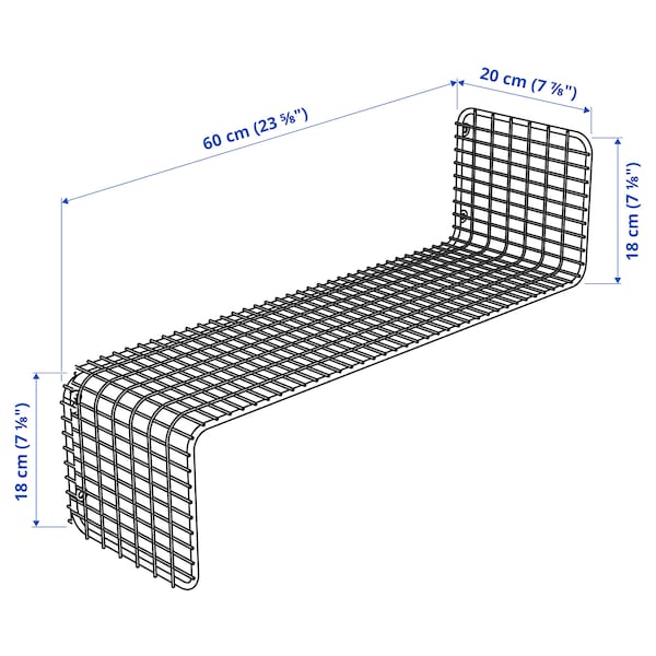 IKEA SVENSHULT wall shelf, 23 5/8x7 7/8 in Gray / Green, Ikea Ireland | 4291WUMBV