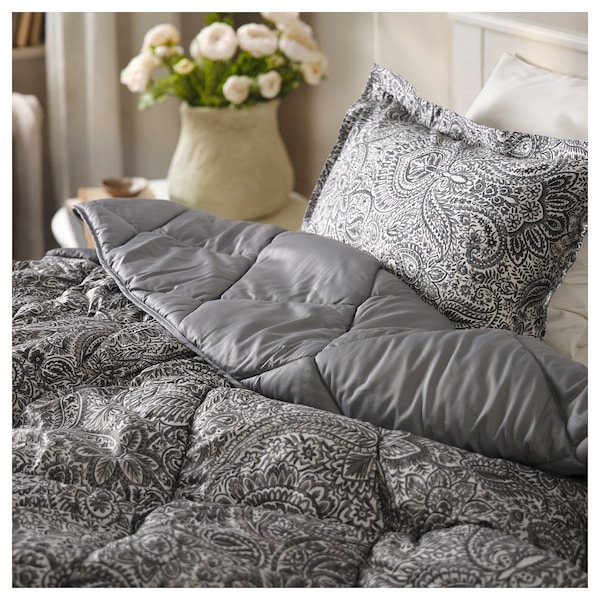 IKEA SÄVMOTT comforter and pillowcase(s), King Gray Paisley Pattern, Ikea Ireland | 4783YVCLB
