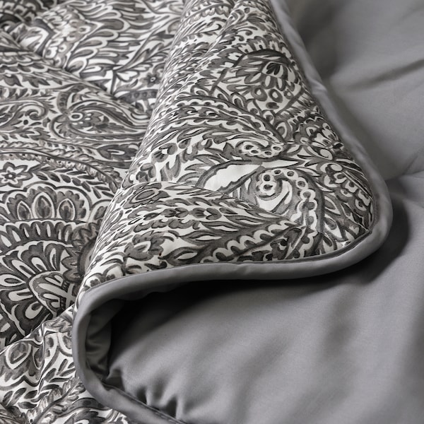 IKEA SÄVMOTT comforter and pillowcase(s), King Gray Paisley Pattern, Ikea Ireland | 4783YVCLB
