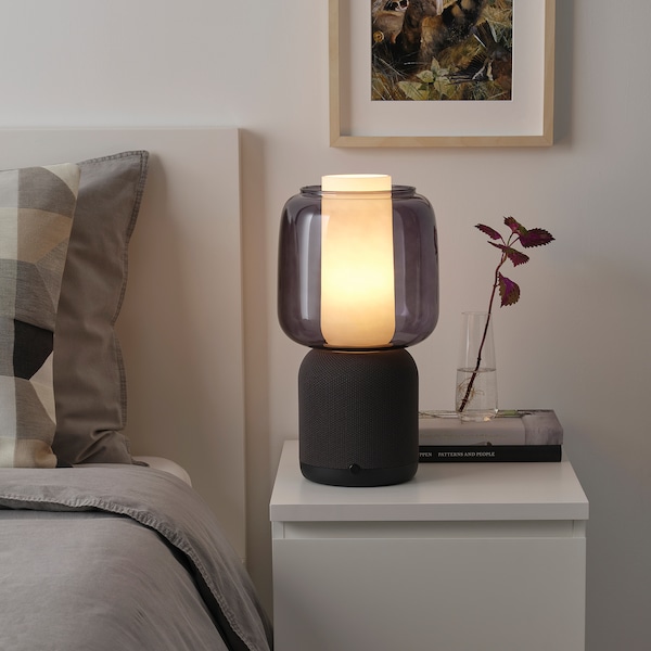 IKEA SYMFONISK Sonos speaker lamp, glass shade Black, Ikea Ireland | 5630DQYPJ