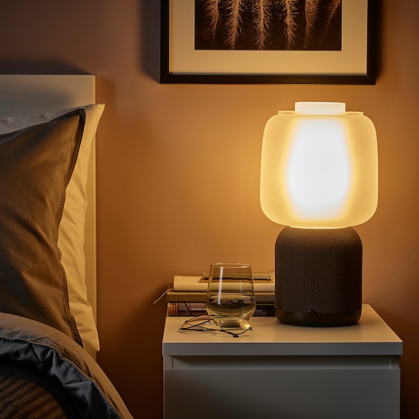 IKEA SYMFONISK Sonos speaker lamp, glass shade Black / White, Ikea Ireland | 1256CJQIR