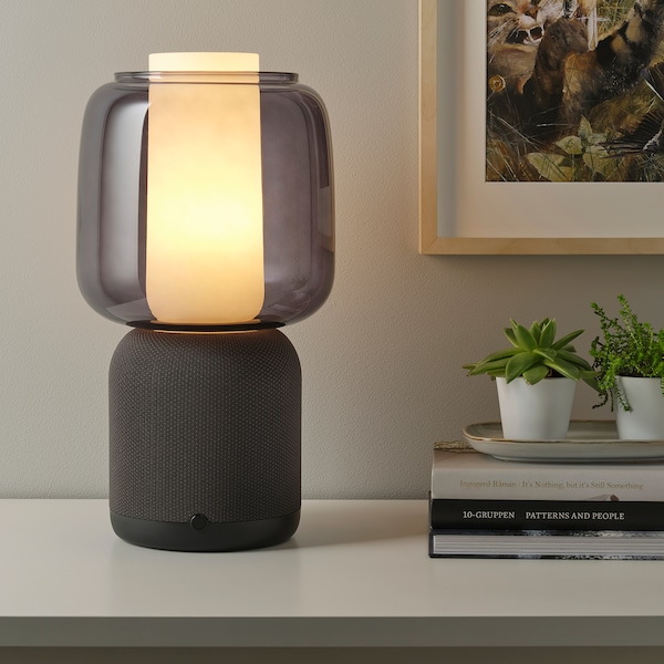 IKEA SYMFONISK shade for speaker lamp base Glass / Black, Ikea Ireland | 4972HNXZQ