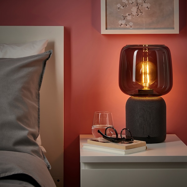 IKEA SYMFONISK shade for speaker lamp base Glass / Black, Ikea Ireland | 4972HNXZQ