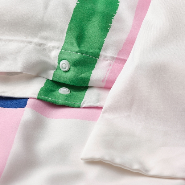 IKEA SYRABLADMAL duvet cover and pillowcase(s), Full/Queen (Double/Queen) Multicolor / Check, Ikea Ireland | 2781IPOSB
