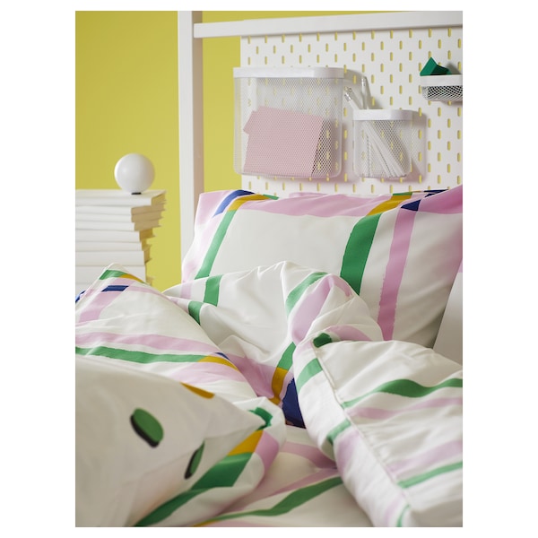 IKEA SYRABLADMAL duvet cover and pillowcase(s), Full/Queen (Double/Queen) Multicolor / Check, Ikea Ireland | 2781IPOSB