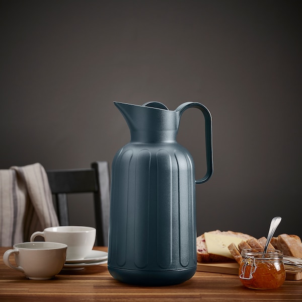 IKEA TAGGÖGA vacuum flask, 1.7 qt Black / Blue, Ikea Ireland | 8203HFOPG