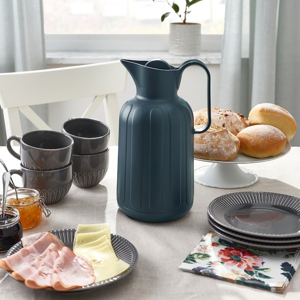 IKEA TAGGÖGA vacuum flask, 1.7 qt Black / Blue, Ikea Ireland | 8203HFOPG
