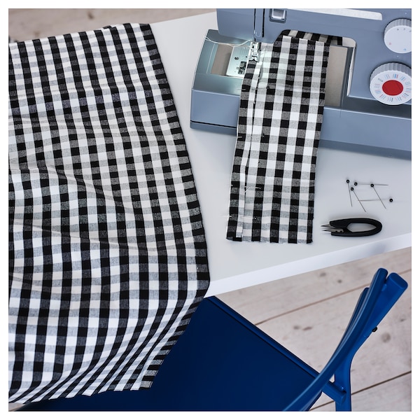 IKEA TAGGLUSERN pre-cut fabric, 59x118 in Black / White, Ikea Ireland | 3804GFVMC