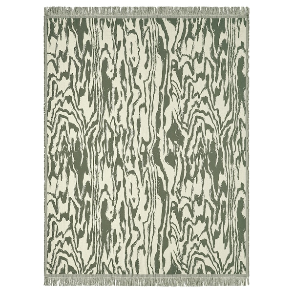 IKEA TANDMOTT throw, gray-green/off-white, 51x67 in, Ikea Ireland | 5293ABQOV